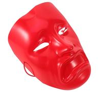 DRESSOOS Máscara de comedias y tragedias - Máscara roja de mascarada - de ópera con cuerda - veneciano de rostro completo para disfraz de hombre, accesorio de mascarada para el anonimato en