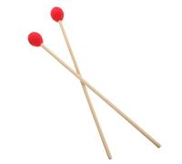 DRESSOOS Mazas Para Marimba De, Par De Mazos Pequeños Mango De Madera De Arce y Cabeza De Hilo Rojo, Baquetas De Percusión Para Instrumentos De Percusión, Ideales Para Uso Profesional y Principiantes