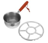 DRESSOOS Mini Cacerola de Acero Inoxidable 300ml con Mango de Madera, Fácil de Limpiar y Diseño Multifuncional para Cocinas Pequeñas y Llevar de Viaje
