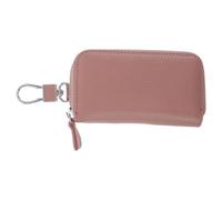 DRESSOOS Mini Cartera para Mujer Bolsa para Llave de Coche con Cremallera, Funda de PU Resistente en Color Rosa Pastel, Llavero de Coche Compacto para Almacenamiento y Organización Diaria