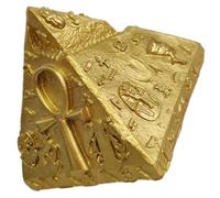 DRESSOOS Modelo de Pirámide Egipcia Decorativa Grande de Resina Artesanal, Figura Piramidal Misteriosa para Decoración de Escritorio y Dormitorio, Adorno Retro para Hogar y Oficina