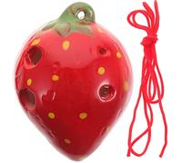 DRESSOOS Ocarina de 6 Agujeros Instrumento de Cerámica para Principiantes Gong para Niños Y Niñas Forma de Fresa Portátil