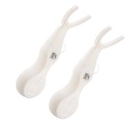 DRESSOOS Palitos de Hilo Dental en Forma Reutilizables para Adultos, Soporte para Hilo Dental Abc Nylon Blanco, 2 Piezas para Cuidado Bucal en Viaje y Oficina