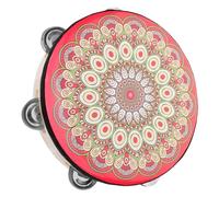 DRESSOOS Pandereta De Mano Tambor Pandereta De Madera Instrumento Musical De Percusión Para Iglesia