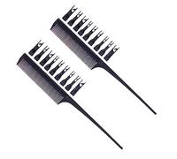 DRESSOOS Peine Para Cortar El Pelo 2 Unidades Para Uso Doméstico Liso Con Móviles Y Puntiaguda Para Teñir El Pelo Negro.