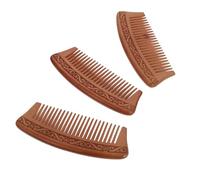 DRESSOOS Peines de Madera Natural para Masaje del Cuero Cabelludo, Set de 3 Unidades Tamaño Medio, Diseño Antiestático, Bordes Redondeados Suaves, para Cuidado y Peinado del Cabello Adulto