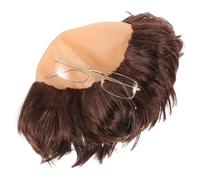 DRESSOOS Peluca Monje Calva con Gafas para Adultos Peluca Cosplay Ligera y Realista para Fiesta Halloween Disfraz Prop Decorativo