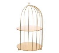 DRESSOOS Soporte de Almacenamiento Multifunción de Hierro Dorado Doble Capa y Cuentas Decorativas Estante para Cosméticos Pasteles y Postres Adecuado para Organizar Escritorio y Cocina