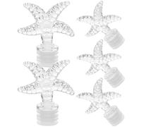 DRESSOOS Tapón de Botella para Perfume con Diseño Vintage de Estrella, Plástico Transparente, Pack de 5 Unidades, Portátil y Adecuado para Decoración del Hogar y Viajes