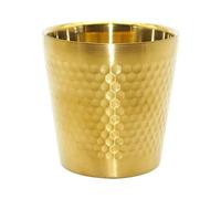 DRESSOOS Tazón de Afeitar de Acero Inoxidable para Hombre Base Redonda Estable y Diseño Elegante Dorado, Adecuado Cuidado Facial Baño Casa