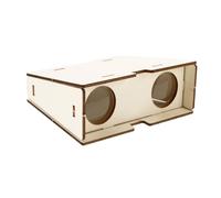 DRESSOOS Telescopio De Madera para Proyecto Steam Binoculares De Madera Juguete De Aprendizaje Diseño De Doble Tubo