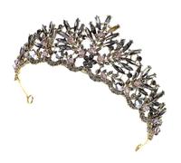 DRESSOOS Tiaras de Boda Barroca Negra para Novia, Adorno Vintage de Aleación Portátil Que Crea Peinados Impresionantes para Fiestas y Compromisos