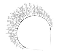 DRESSOOS Tocado de de Boda Banda para El Cabello de Novia Color Plateado Forma Exquisita Apariencia de Diamante Aro para El Cabello de Boda Tocado de Novia