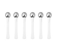 DRESSOOS Varillas de Masaje para Ojos de Metal de Color Blanco, 6 Piezas Compactas Portátiles que Reducen Problemas de Piel para Maquillaje