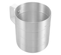 DRESSOOS Vaso medidor para laboratorio, vaso de precipitados graduado de aluminio de 1000 ml (34 oz) con escala y asa, reutilizable para uso en química, repostería y experimentación.