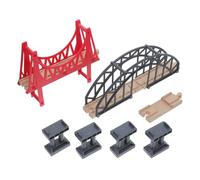 DRESSOOS Vías del Tren Vía De Tren De Madera Puente Puente Colgante De Juguete para De Juego