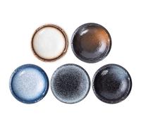DRESSOOS y Acabado Confiable y Saludable de Cerámica Juego de 5 Platos para Condimentos Diseño Sencillo Color Aleatorio Ideales para Cenas y Guarniciones