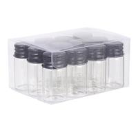DRESSOOS y Superficie Lisa Tapa de Aluminio de Vidrio de 7 Ml Juego de 12 Botellas Fácil Apertura y Buen Sellado, Diseño Transparente para Almacenamiento Seguro