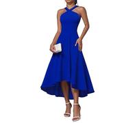 DRESSTELLS Vestido de cóctel para Damas Elegante para Bodas Vestido de Noche Corto de Verano Vestido de Swing Vestidos de Rodilla deVestido con Degradado Azul Real 2XL