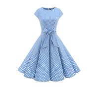 Dressystar DS1956 - Vestido, estilo Audrey Hepburn, clásico, retro, años 50 y 60, diseño con manga corta, Sky Blue, L