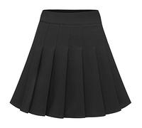 Dressystar Falda Básica para Mujer Elástica Patinadora Pom-Pom Girl Mini Falda Plisada, S