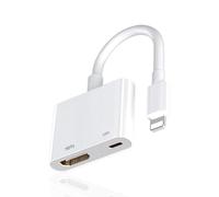 Dresz Adaptador HDMI para iPhone [Certificado MFi] Lightning a HDMI Digital HD 1080P AV Cable de sincronización de Video y Audio Conector para TV/HDTV/Monitor, Compatible con iPhone 14/13/12/11/XR/XS