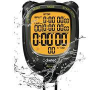 dretec Cronómetro digital resistente al agua, retroiluminación negra