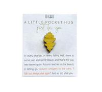 Dreuhuing Abrazo de madera con hojas de otoño, recuerdo de bolsillo de madera para abrazos, adorno de recuerdo a granel para niños, amigos, familia, pareja