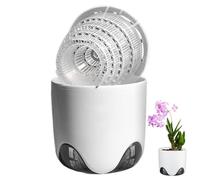 Dreuhuing Macetas para orquídeas con agujeros, maceta de cerámica de imitación de de doble capa, maceta para trasplantar con ranuras transpirables, maceta transparente para orquídeas a juego,