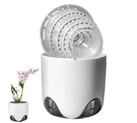 Dreuhuing Macetas para orquídeas con agujeros, maceta de cerámica de imitación de de doble capa, maceta para trasplantar con ranuras transpirables, maceta transparente para orquídeas a juego,