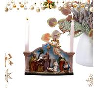 Dreuhuing Portavelas de Navidad | Estatua de candelabro de Navidad - Estatua de la Natividad de Resina, católico Cristiano para el hogar, decoración para Chimenea, Manto, Mesa, día Festivo