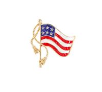 Dreuyet Broche de 4 de julio para mujeres y hombres, moda con diamantes de imitación, rojo, blanco y azul, bandera estadounidense, pines de solapa para el Día de la Independencia, accesorios, regalos