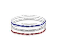 Dreuyet Pulsera de diamantes de imitación con bandera estadounidense, color rojo, blanco y azul, patriótico, 4 de julio, decoraciones brillantes, joyería del Día de la Independencia de Estados Unidos