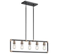 Drevo Deckenleuchte Negro Latón 5xE27 Ajustable Industria Lámpara Salón