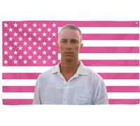 Drew Flags - Tapiz rosa de bandera estadounidense de 3 x 5 pies, con 4 ojales de latón, para decoración de dormitorio universitario, fiestas al aire libre, regalo, patio trasero, bandera para