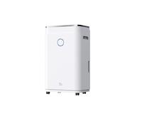 Drexon - Deshumidificador de aire 25 l/día - 380 W - Depósito 4,3 L - Panel de control electrónico - Temporizador 24 h - Filtro lavable - Blanco - 34 x 24 x 57 cm