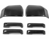 Drezzo Espejo retrovisor Para F150 2015-2020 para Raptor Espejo retrovisor lateral + Cubierta de manija puerta Tapa(Carbon fiber)