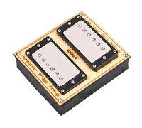 Drfeify 2 PCS Alnico V Magnet Humbucker Pickups con Marco de Aleación Resistente a la Corrosión, 9k Oms Nek Pick -up, 13.5k Oms Bridge Pick -up, para Guitarristas de Jazz, Marco Plateado (borde negro)
