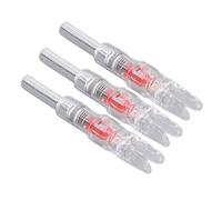 Drfeify 3 Culatines Iluminados para Flechas, 4 Colores, Iluminación Automática, Larga Vida útil, Eje de Tiro con de 6,2 Mm de Diámetro Interno, Cola de Flecha Luminosa para Exteriores (Rojo)