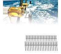 Drfeify Anillos de Pesca de Carpa, Tornillos de Cebo de Acero Inoxidable para Rápido de Señuelo, Paquete de 20 Ideales para Pescadores y Entusiastas de la Pesca