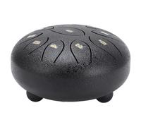 Drfeify Auténtico Tambor de Lengua de Acero 6in 11 Tonos Tambor de Lluvia para Práctica de Meditación de Jardín, Construcción de Acero Fuerte (BLACK)