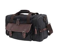 Drfeify Bolsa de Equipaje de Mano de Lona Duradera con Métodos de Transporte Triples para Viajes Cortos Caqui (Black)