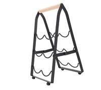 Drfeify Botellero de Escritorio, Organizador de Mesa Plegable con de Madera de 3 Niveles de Hierro para el Hogar, Bar y Restaurante