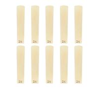 Drfeify Cañas para Saxofón Alto, Paquete de 10 Cañas de Caña para Estudiantes Músicos con Estuche, Color Madera Natural, 3,07 X 0,86 Pulgadas (2.5)