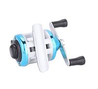 Drfeify Carrete de Pesca en Hielo, Carrete Giratorio ABS Ligero con Línea de 90 Metros, Duradero para Pesca de Invierno Al Aire (Blue)