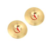 Drfeify Cimbal de Latón Pareja de Instrumentos de Percusión de Sonido Brillante para Herramienta de Enseñanza de Música Juguete Adultos Niños Amarillo 2pcs