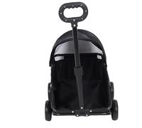Drfeify Corredor de Mascotas Al Aire, Diseño de 3 Pasos, Dosel, Uso Versátil, 4 Ruedas, para Gatos de Compras de Comestibles (BLACK)