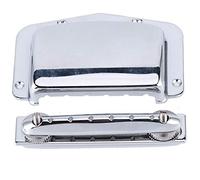 Drfeify Cubierta de Puente de Cordal de Aleación de Zinc, Accesorio de Placa de Puente de Guitarra Eléctrica Ajustable, con 3 Opciones de Color, para Piezas de Repuesto de Guitarra (SILVER)