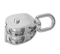 Drfeify Disco de Schwenkrieme 304 Rueda Doble de Acero Inoxidable para el Yate del Barco, Panze de Crisis de Santificación de Cuerda para Botes de Pesca, Rueda de Aparejo para Carga Pesada (20MM)