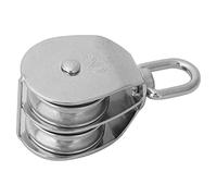 Drfeify Disco de Schwenkrieme 304 Rueda Doble de Acero Inoxidable para el Yate del Barco, Panze de Crisis de Santificación de Cuerda para Botes de Pesca, Rueda de Aparejo para Carga Pesada (50MM)